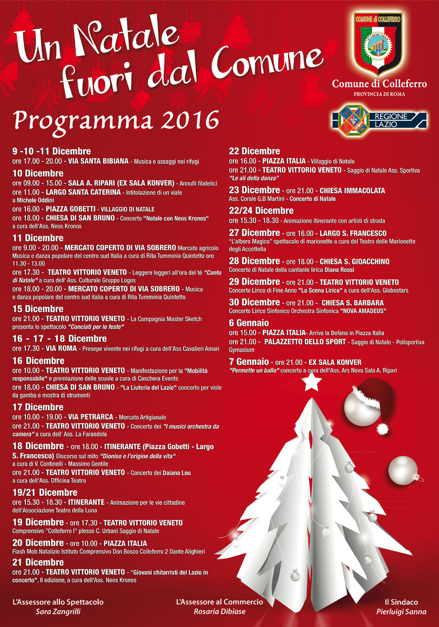Eventi Di Natale.Colleferro Gli Eventi Di Natale 2016 Il Programma Da Qui A Gennaio