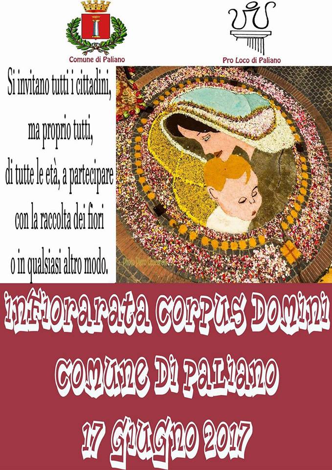 Paliano, infiorata 2017: al via i preparativi per la festa del Corpus Domini