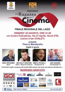 Veroli, il 25 agosto la finale regionale del concorso “Un Ragazza per il cinema”