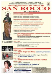 Veroli, i festeggiamenti in onore di San Rocco dal 13 al 16 agosto