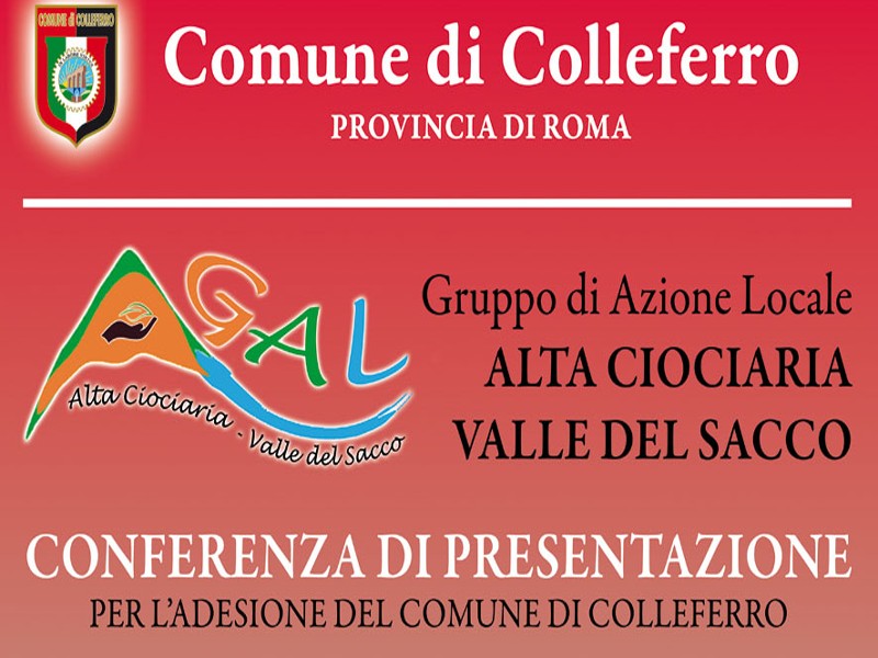 Colleferro, oggi la presentazione del GAL: collaborazione con Anagni, Paliano, Ferentino e Sgurgola