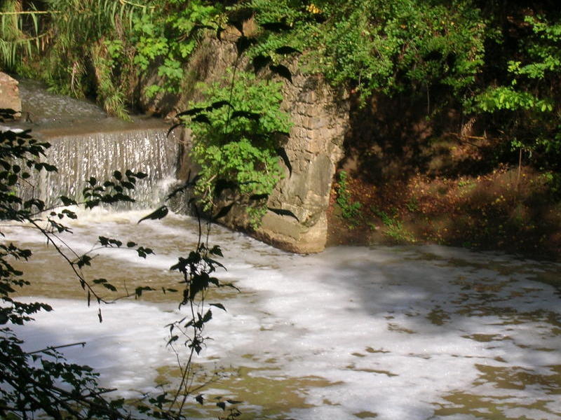 Fiume Sacco, acque di nuovo imbiancate per via dell'inquinamento