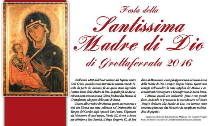 Grottaferrata Triduo Solenne Festa della Santissima Madre di Dio