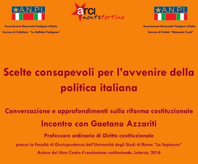 Colleferro azzariti riforma costituzionale