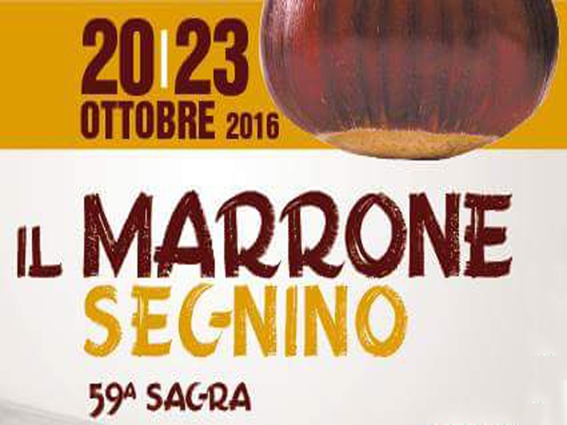Segni, Sagra del Marrone segnino 2016: dal 20 al 23 ottobre la 59° edizione