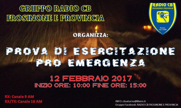 frosinone radio cb esercitazione pro emergenza