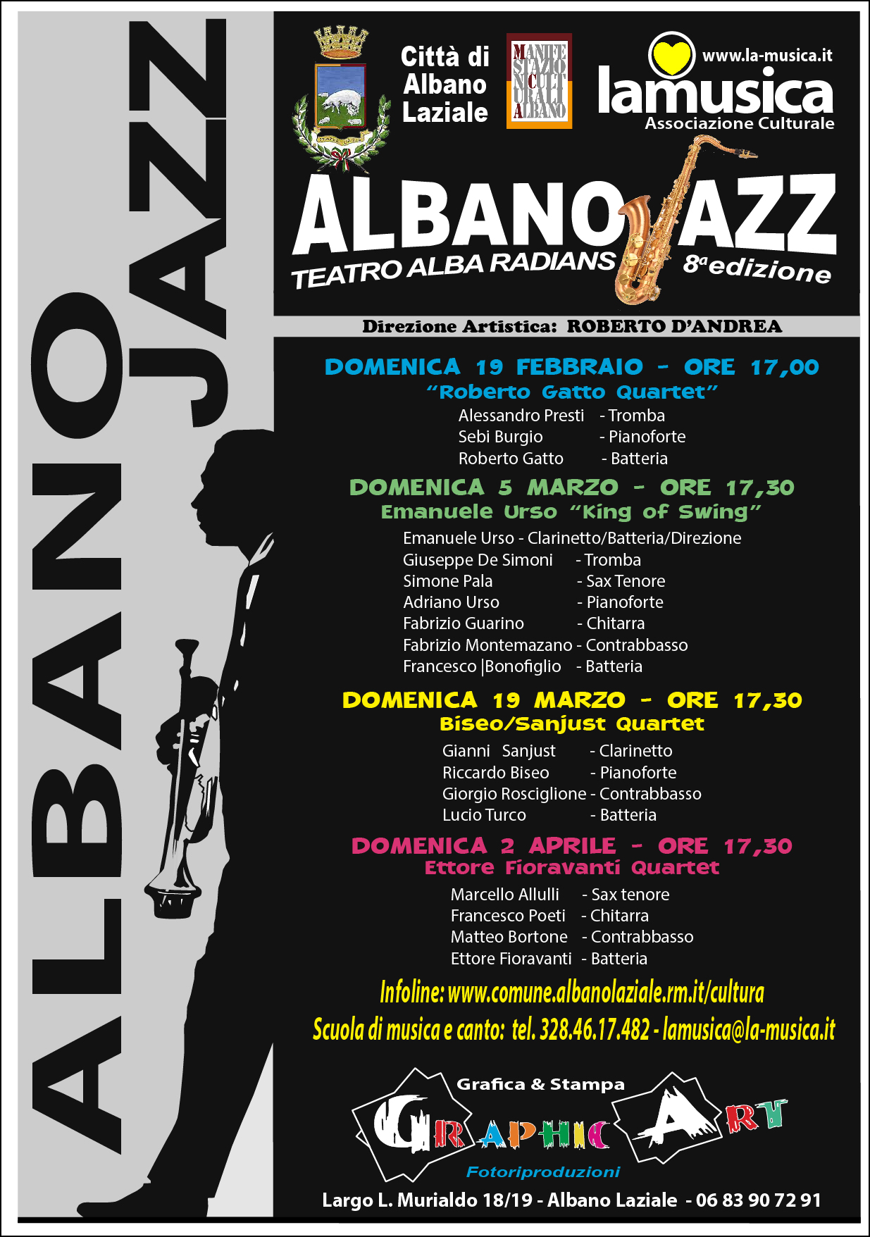 Albano Laziale, Albano Jazz 2017: l'8° edizione si chiude il 2 aprile