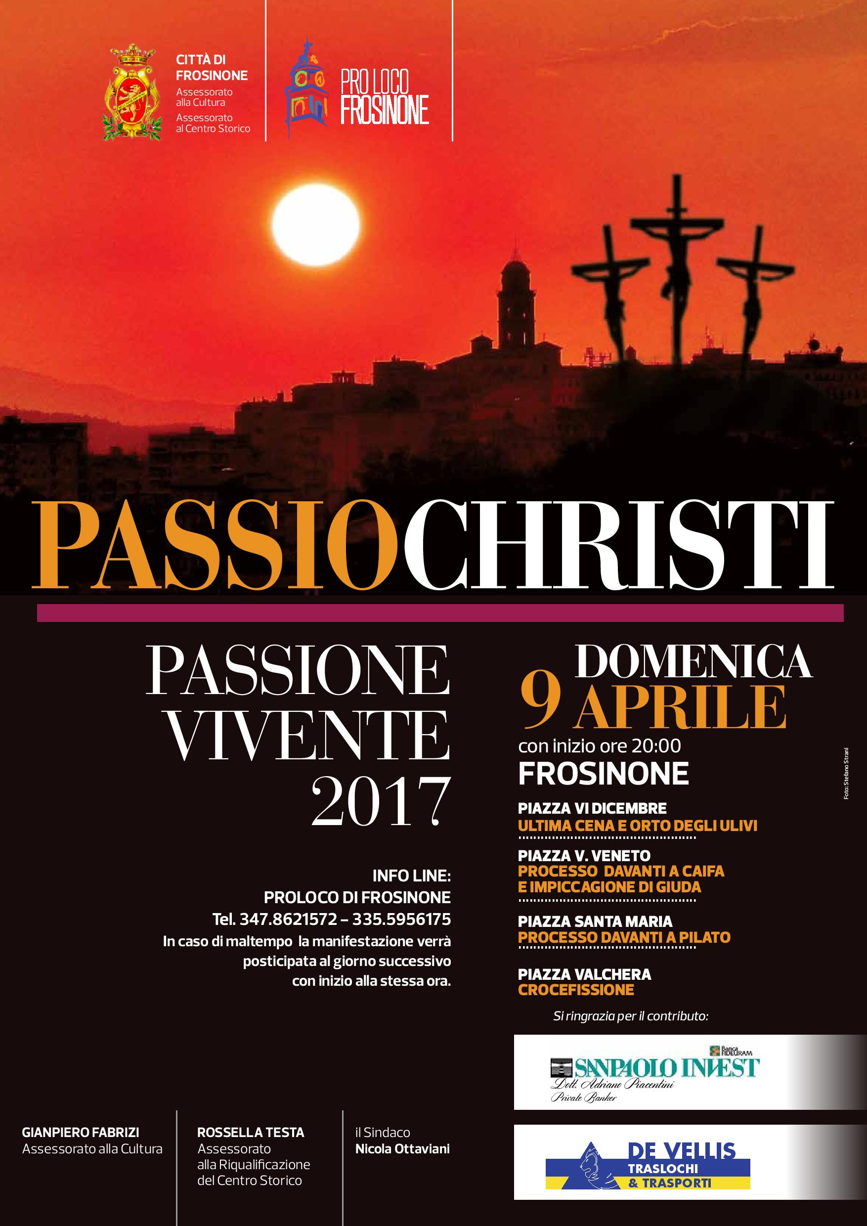Domenica 9 aprile, Frosinone ospiterà la terza edizione della Passio Christi – Passione Vivente.