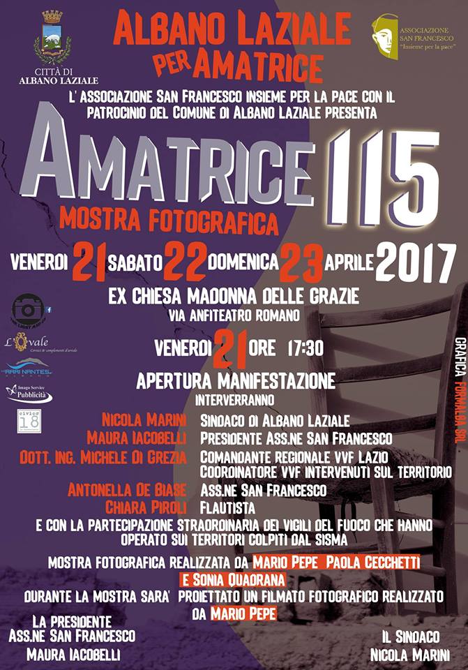 albaano laziale per amatrice il 21-22-23 aprile