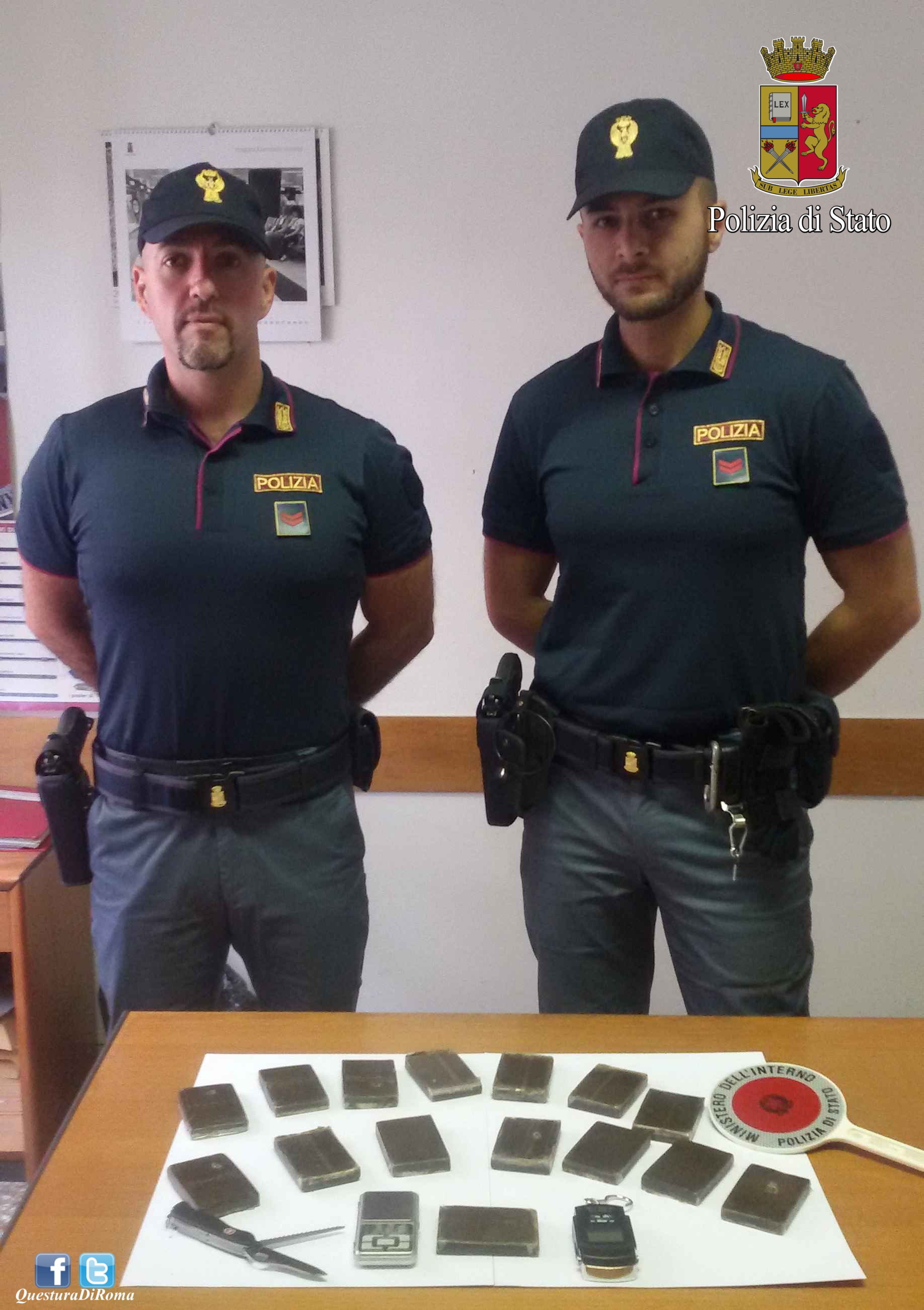 Torpignattara, italiano 39enne trovato in possesso di 1,5 kg di hashish