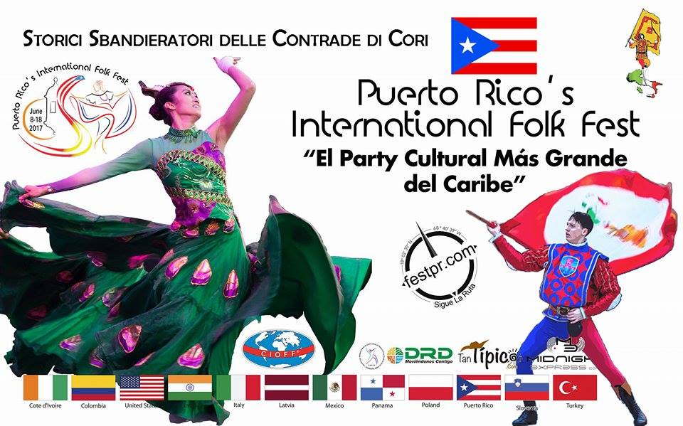 Puerto Rico’s International Folk Fest: il folklore corese della bandiera vola ai Caraibi con gli Storici Sbandieratori delle Contrade di Cori