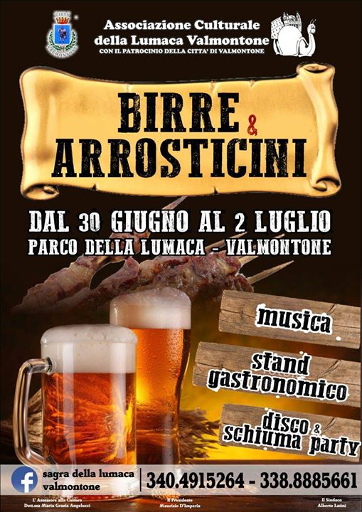 Valmontone, Birre e Arrosticini: dal 30 giugno al 2 luglio 2017. Il programma