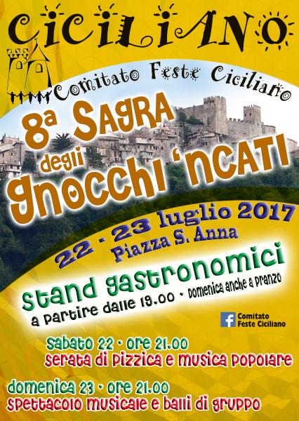Sagra degli Gnocchi ‘ncati di Ciciliano 2017: fine settimana all'insegna della pizzica e dell'enogastronomia
