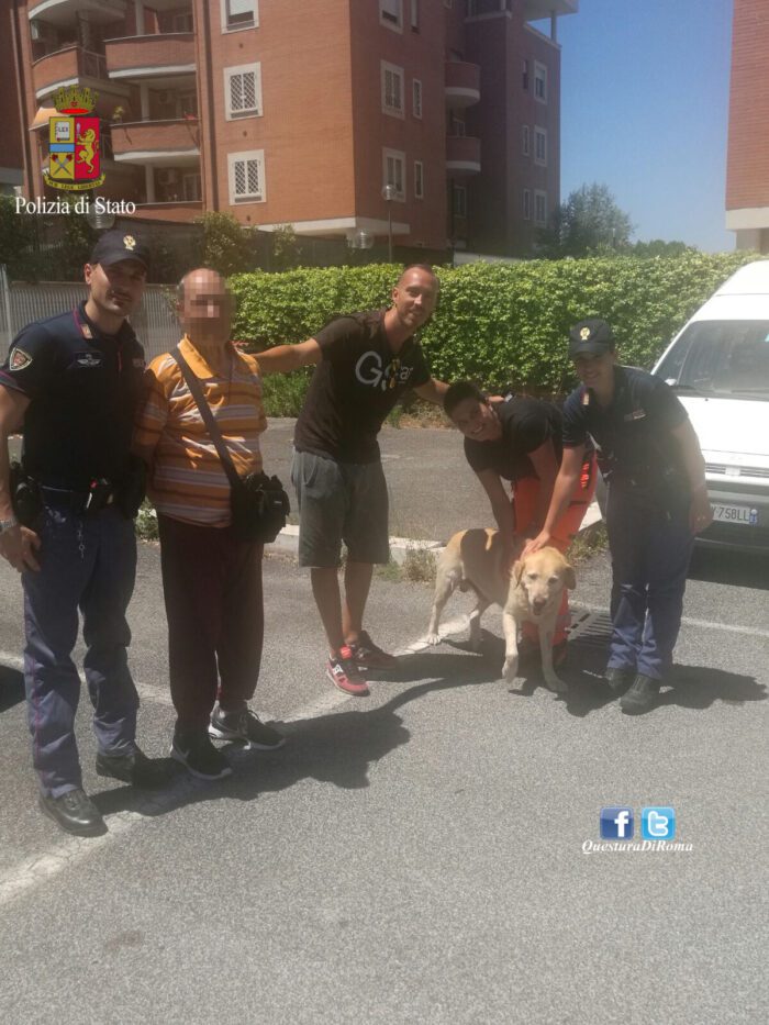 Roma, Labrador della Polizia di Stato rintraccia uomo scomparso