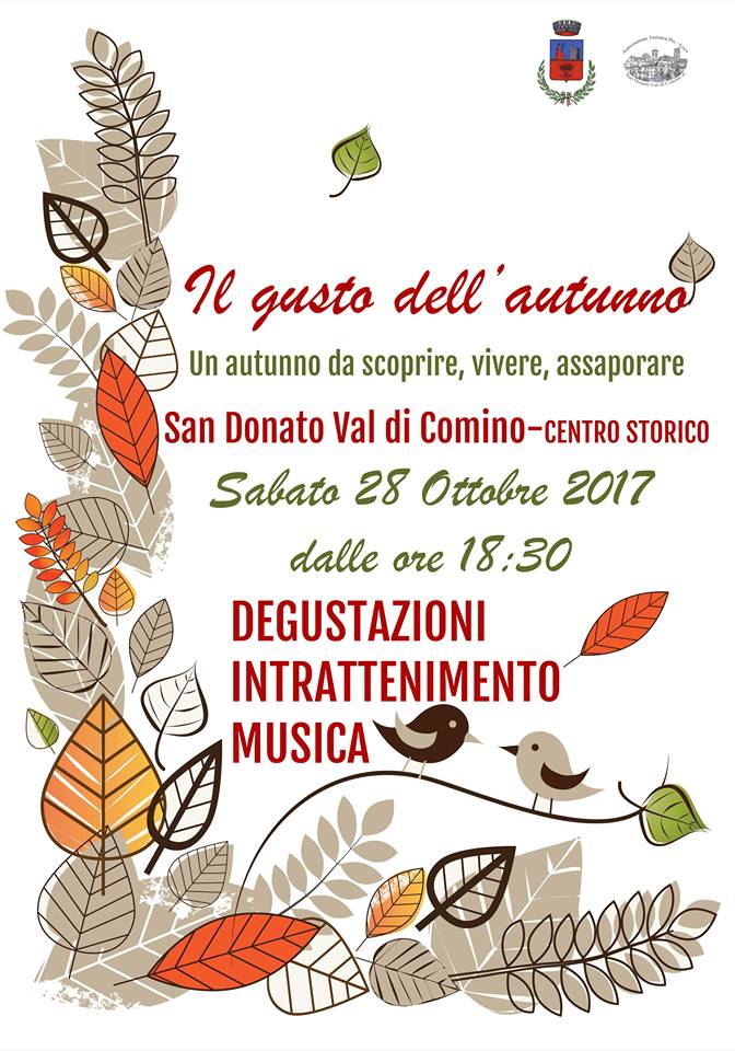 San Donato val di comino, sabato 28 Ottobre 2017 la IV edizione de “Il Gusto dell’Autunno”