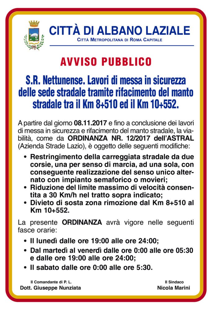 Albano lavori viabilità