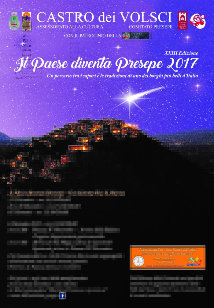 Castro dei Volsci, Il Paese diventa Presepe 2017: torna la manifestazione di Natale più attesa della Ciociaria