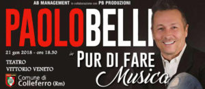Colleferro, Paolo Belli torna in teatro con “Pur di fare Musica” il 21 gennaio 2018
