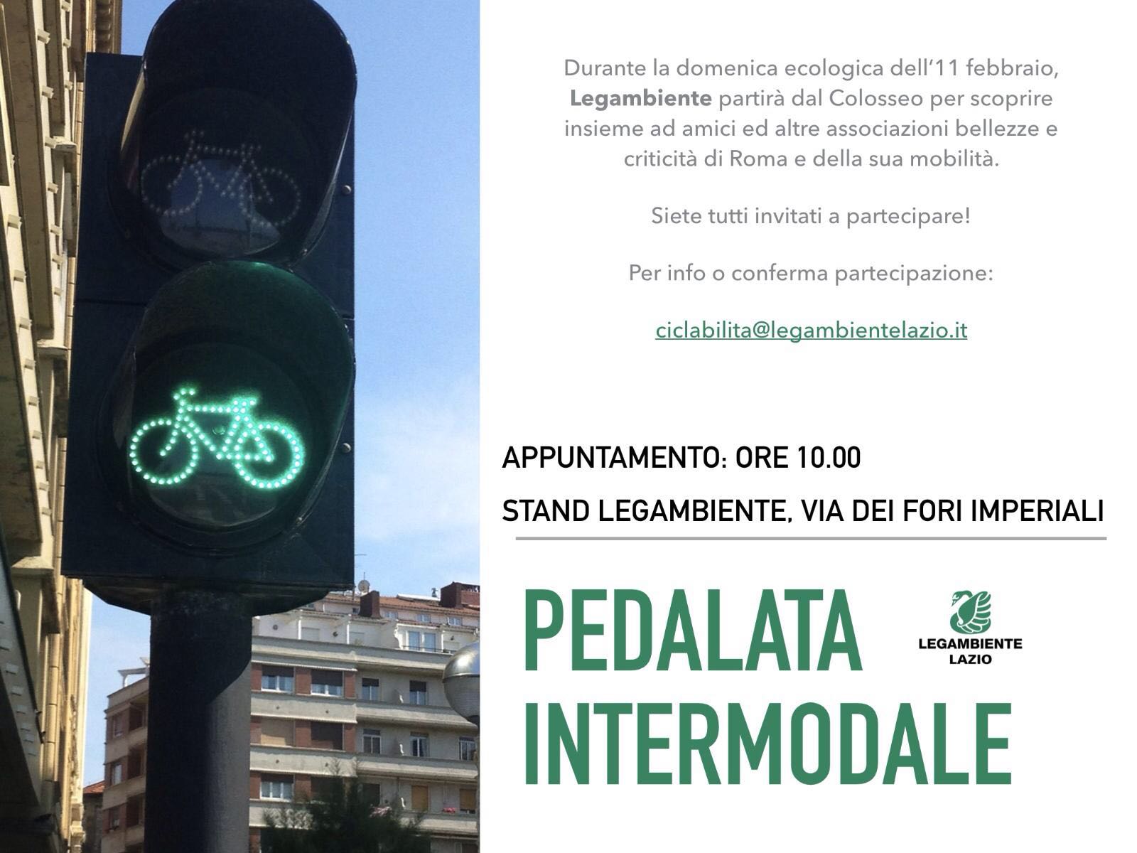 Roma, pedalata intermodale per la domenica ecologica dell'11 febbraio: partenza dal Colosseo per apprezzare la Capitale