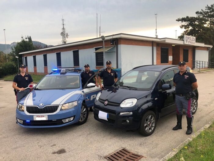 San Vittore, la Polizia di Cassino recupera un’auto rubata sull’A1: denunciato il conducente
