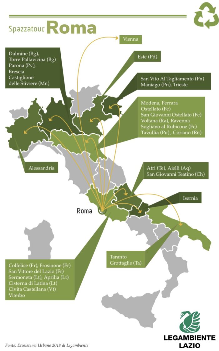 Ecosistema Urbano 2018: male Roma, Frosinone e Latina