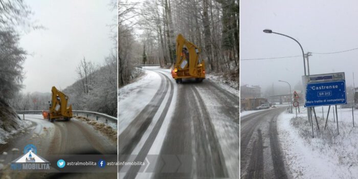Neve sulle strade della provincia di Roma e Ciociaria oggi 22 gennaio 2019