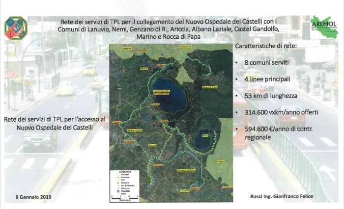 Castelli Romani, potenziamento del trasporto Pubblico Locale verso il Nuovo Ospedale dei Castelli ad Ariccia