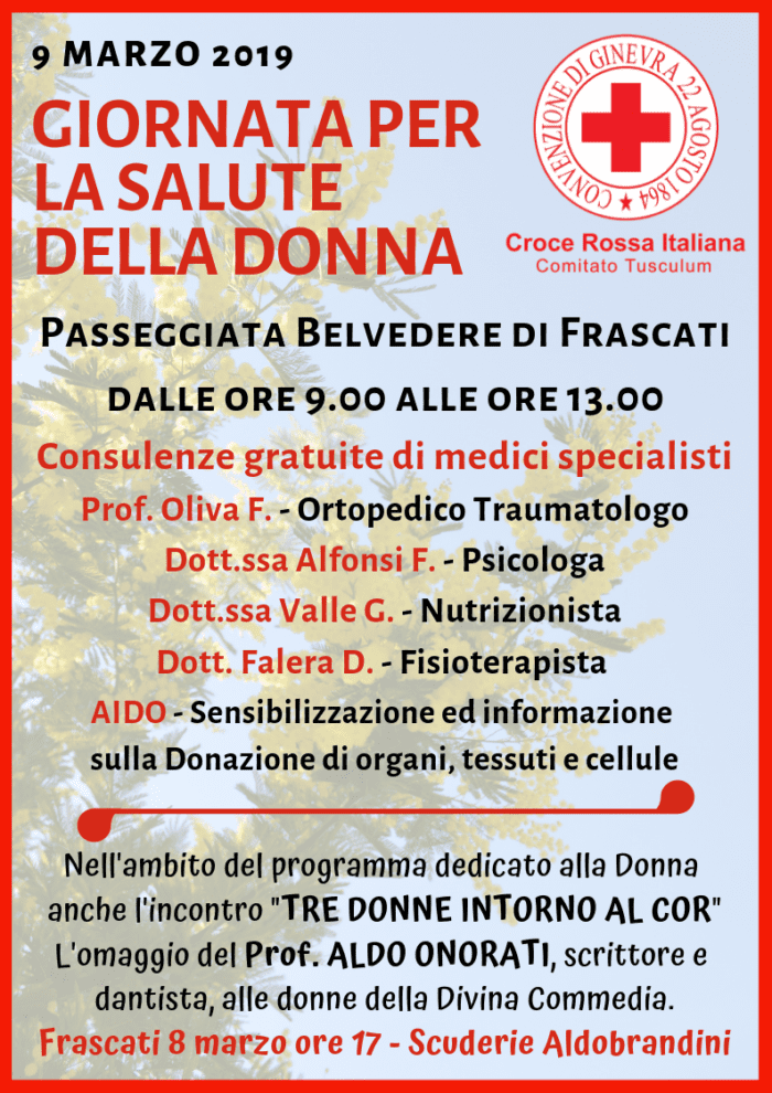 Frascati, consulenze gratuite per la salute della donna organizzate dal Comitato Tusculum