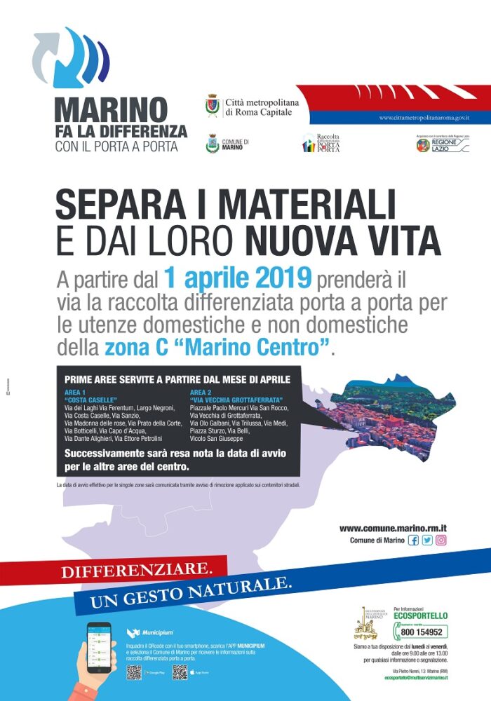 Marino, sistema "porta a porta" anche al centro: tutte le zone interessate