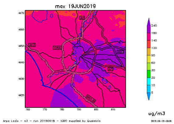 Roma ozono Consigli e precauzioni Arpa Lazio 19 giugno 2019