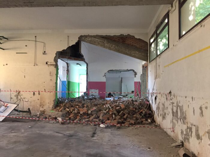 grottaferrata demolizione palestra scuola Isidoro Croce