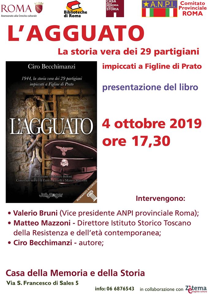 Roma, presentazione del libro L'agguato: la storia vera dei 29 partigiani impiccati a Figline di Prato