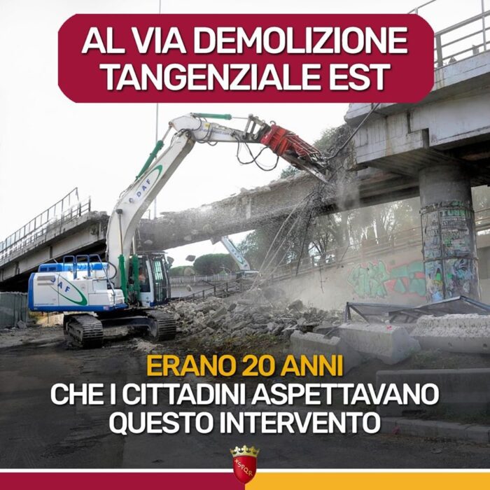 Roma, demolizione Tangenziale Est: dopo 20 anni è realtà