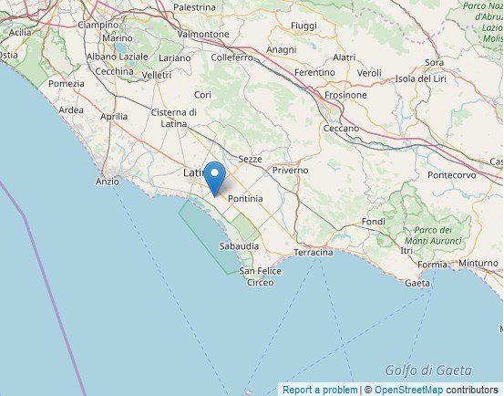 Pontinia scossa terremoto lunedì 21 ottobre 2019