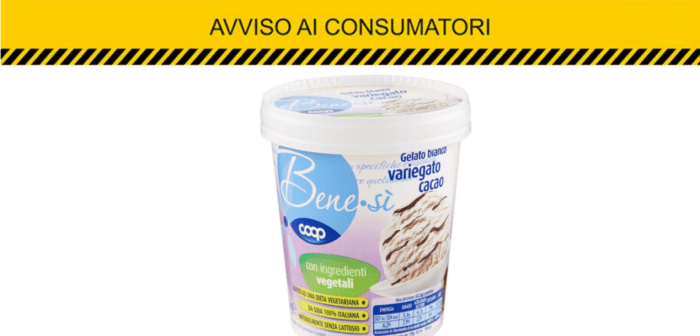 Coop, richiamato gelato bianco variegato al cacao Benesì: motivazioni e lotto interessato