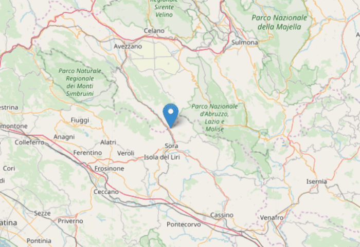 Leggere scosse di terremoto nella provincia di Frosinone a Pescosolido, oggi 7 novembre 2019
