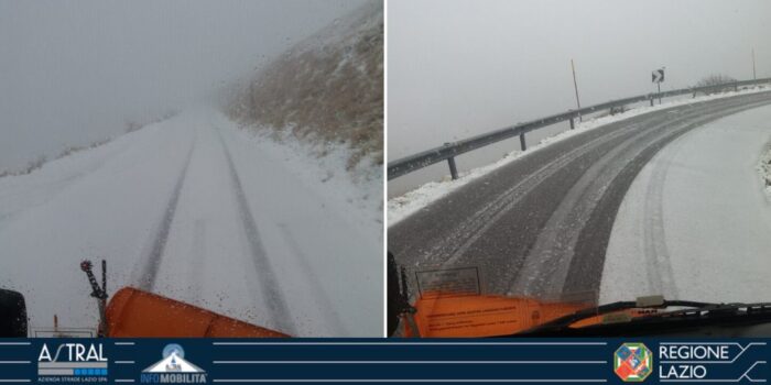 Terminillo neve ghiaccio SP10 turistica oggi giovedì 14 novembre 2019