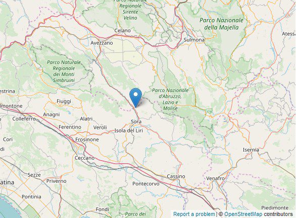 Pescosolido scossa di terremoto di magnitudo 2.1 oggi 21 novembre 2019