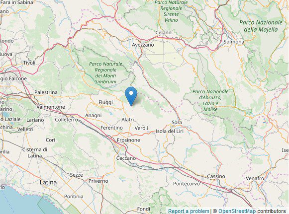 scossa di terremoto a Vico nel Lazio oggi martedì 12 novembre 2019