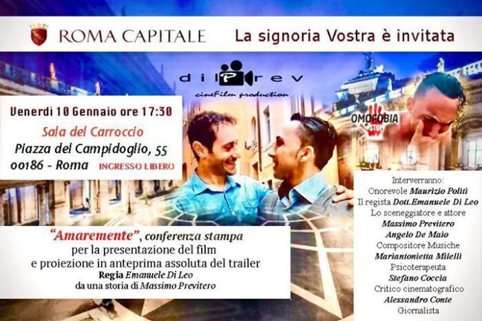 Roma, a gennaio verrà presentato il film di Previtero e Di Leo AmareMente