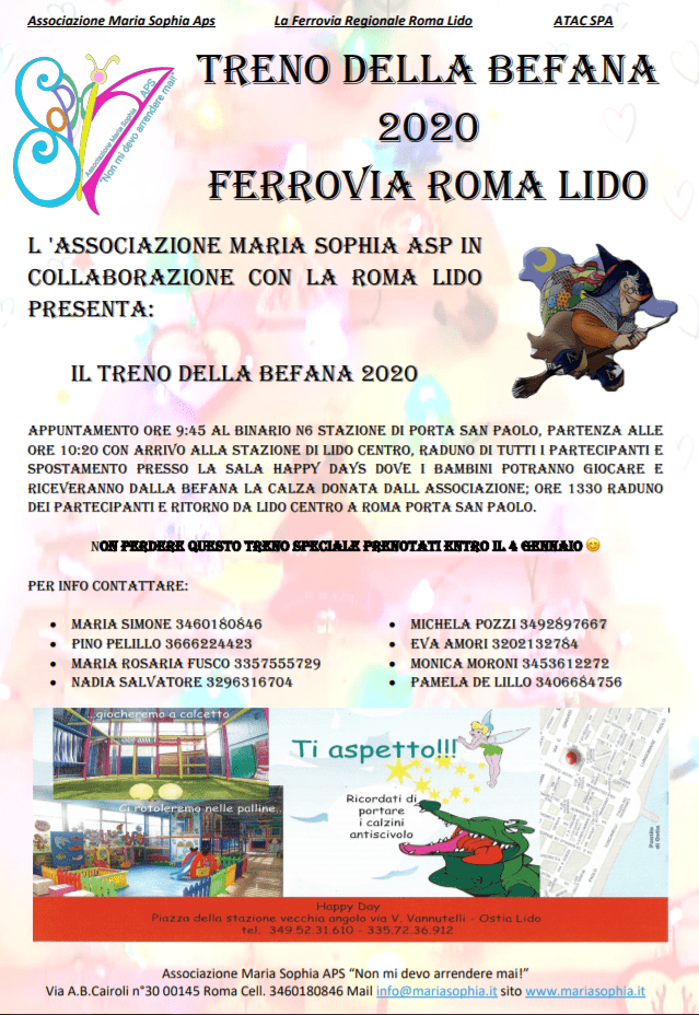 Ferrovia Roma Lido, treno della Befana 2020: come partecipare
