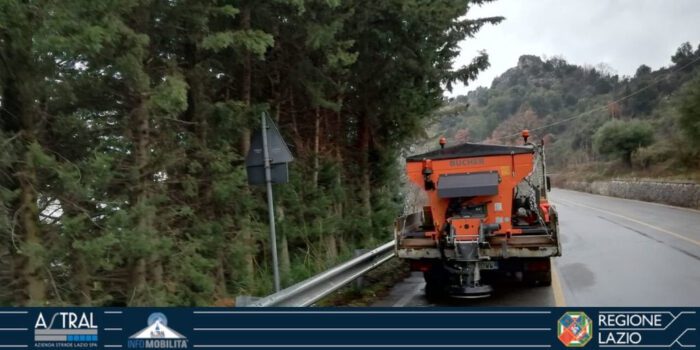 Ciociaria ghiaccio spargisale strade del Frusinate oggi 11 febbraio 2020