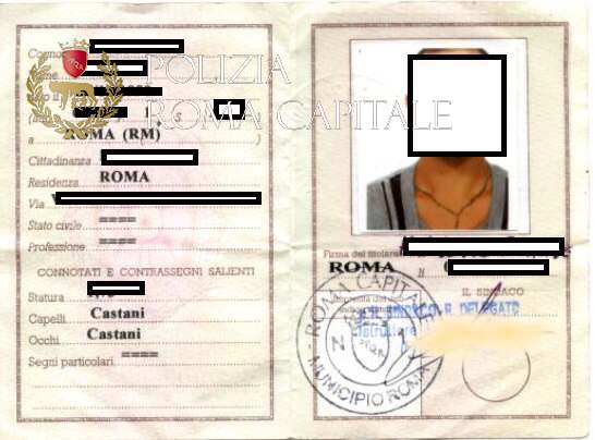 roma carta identità falsa figlio anagrafe
