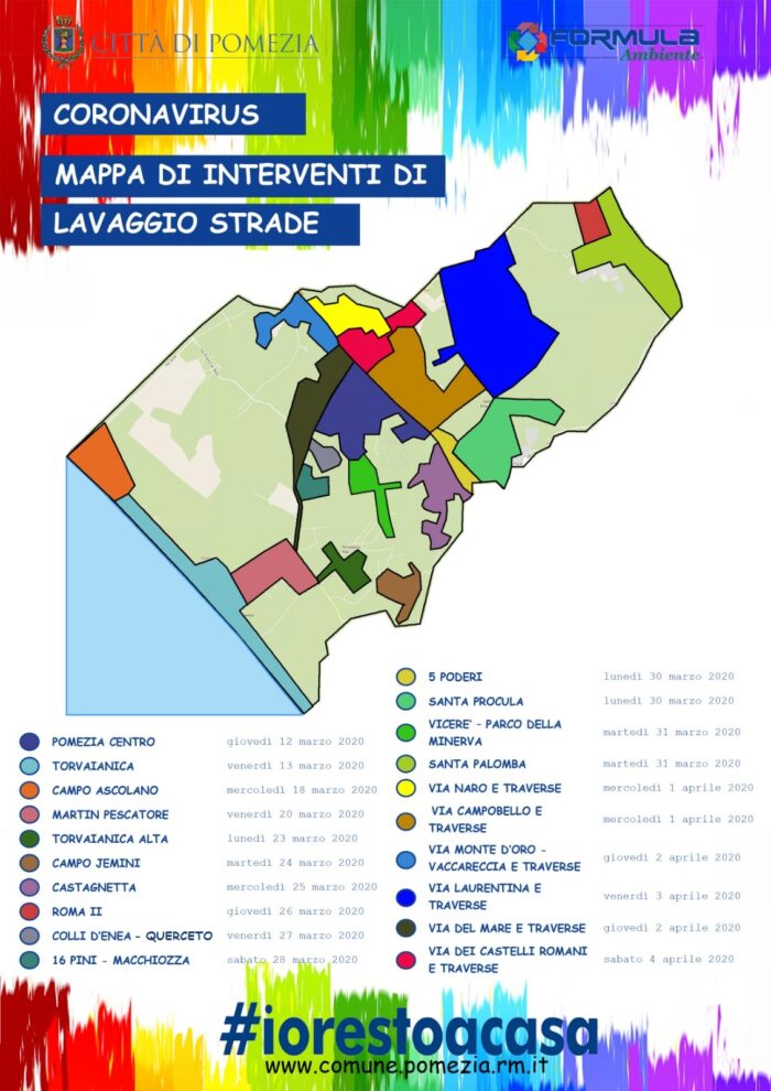 pomezia coronavirus interventi pulizia strade