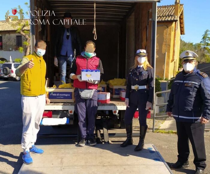 Roma Casalotti commercianti Polizia Locale prodotti famiglie difficioltà