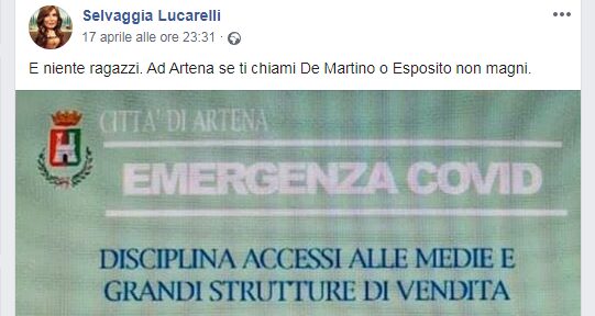 selvaggia lucarelli sindaco artena angelini facebook