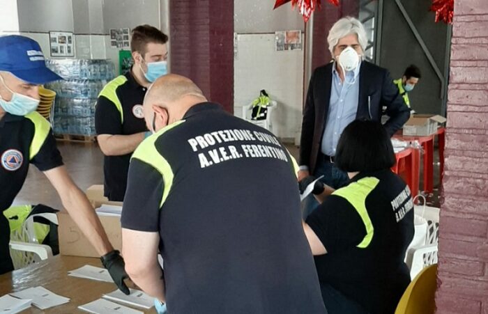 ferentino consegna mascherine protezione civile poste italiane