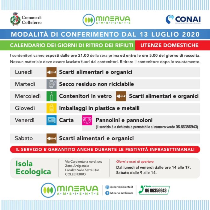 colleferro raccolta porta a porta calendario