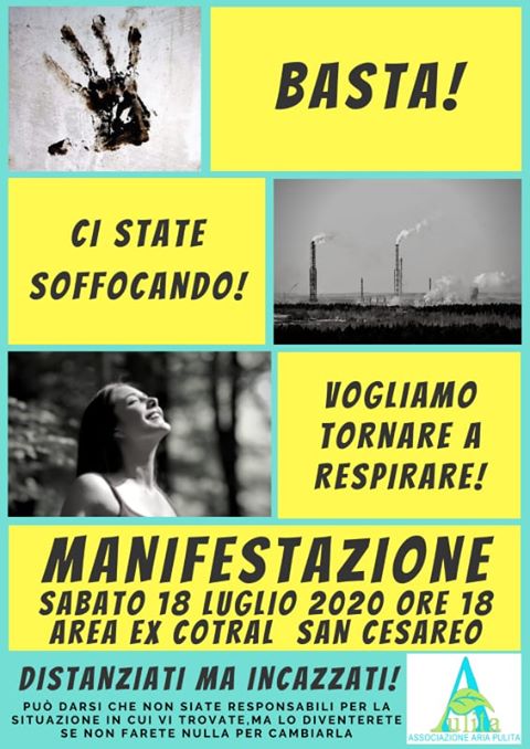 San Cesareo, manifestazione dell'AAP contro gli odori nauseabondi della zona