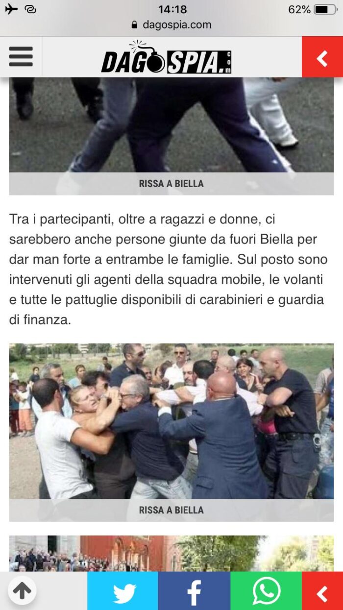 Polizia Locale di Roma vs Dagospia: "Rettifichi le immagini sull'articolo della sparatoria di Biella"